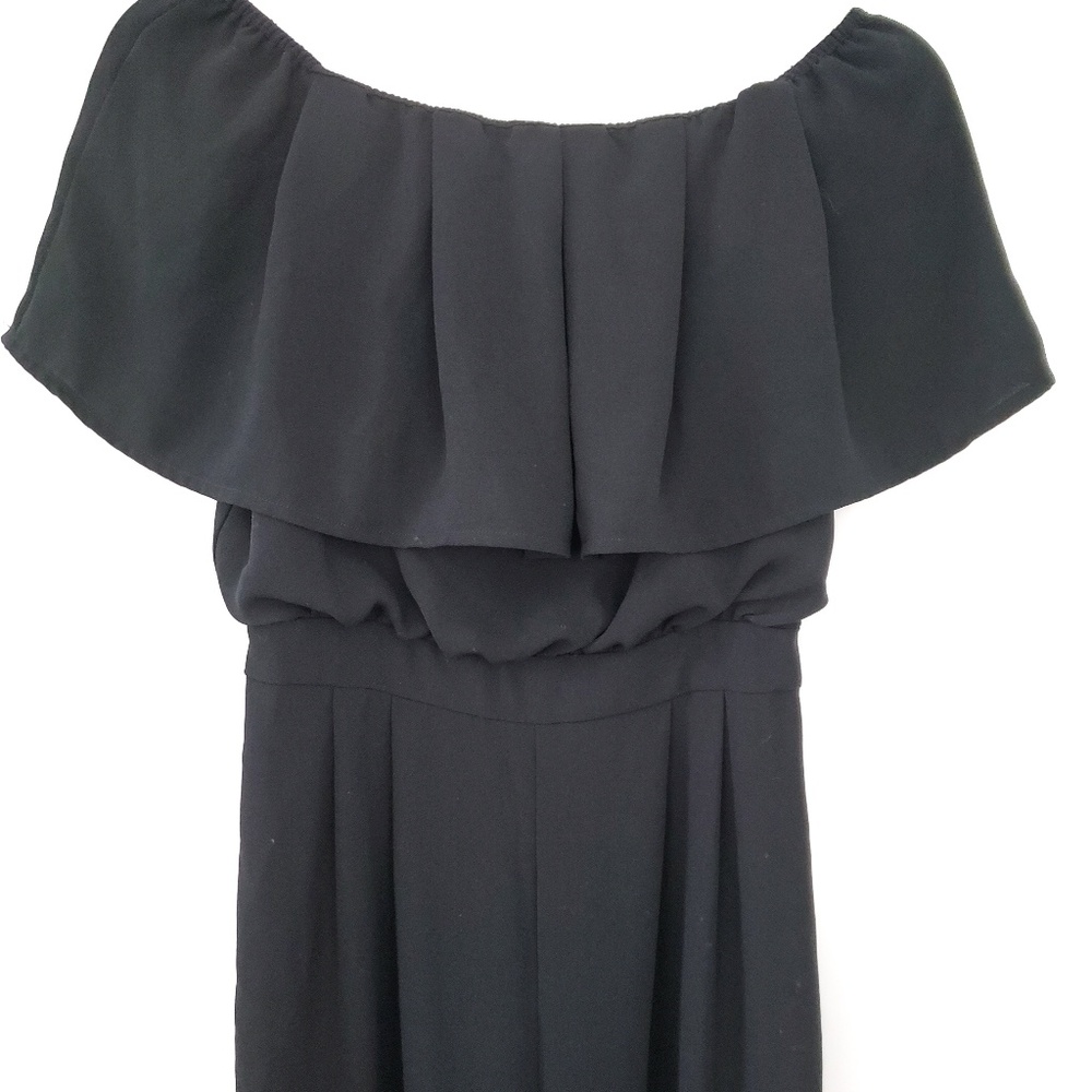 Vince Camuto Black Off Shoudler Ruffle Jumpsuit - Picture 6 of 6